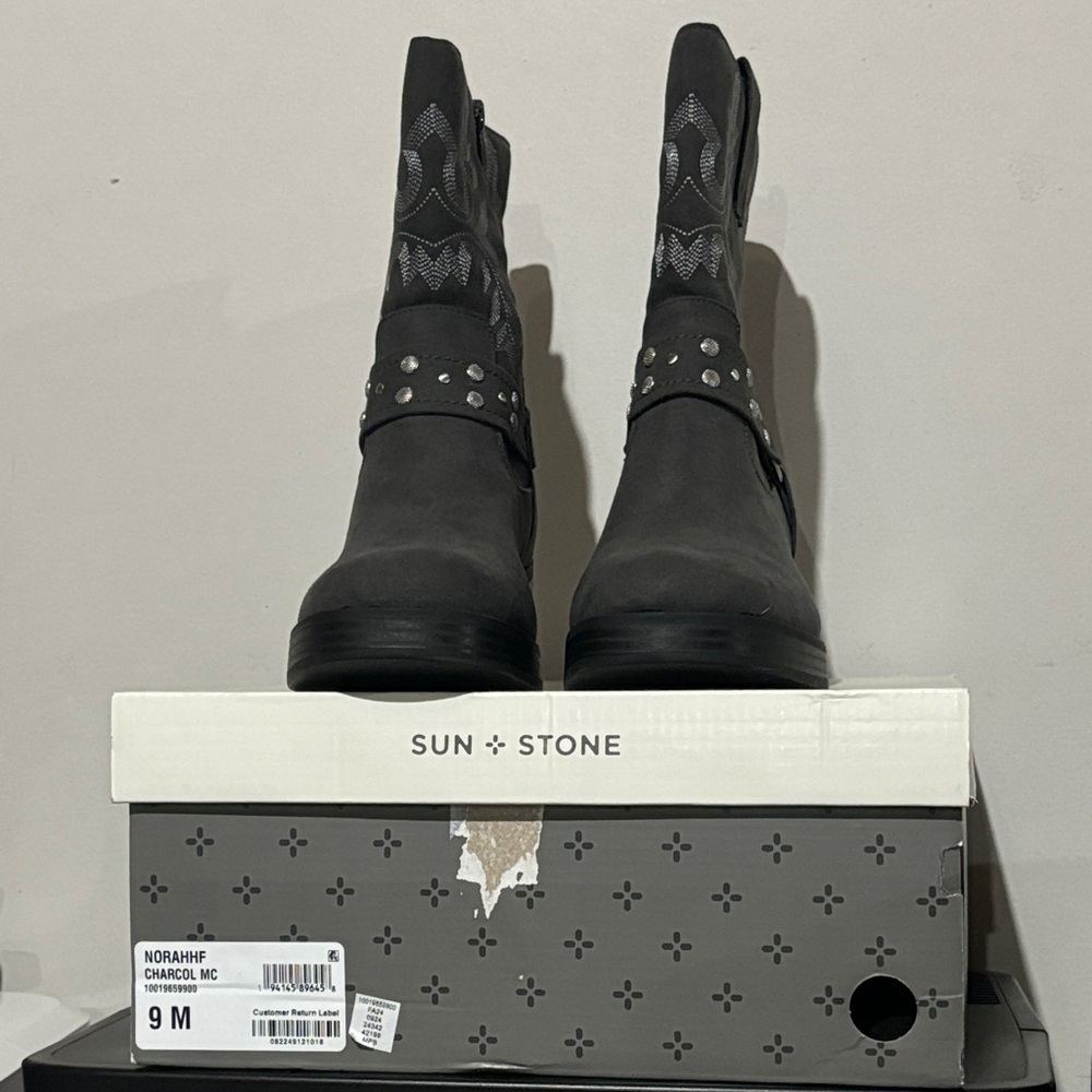 Sun + Stone Norah Charcoal Boot - Picture 2 of 5